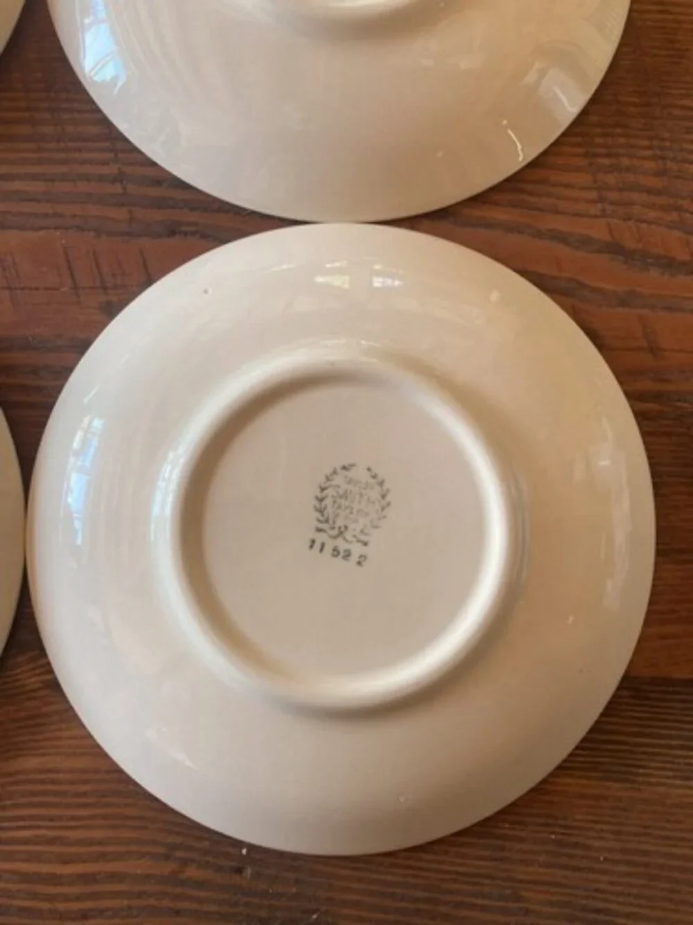 6 Teacup Saucers Taylor Smith Taylor Swiss Provincial 6” Yellow Antique 1952